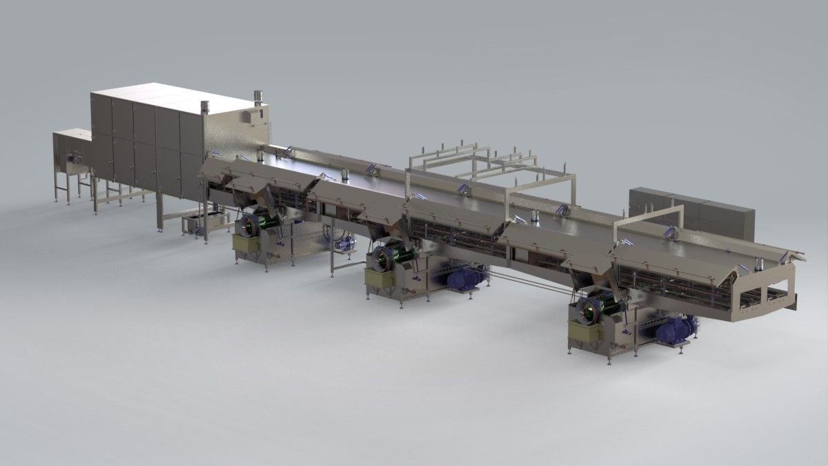 High Capacity Crate Washing Line